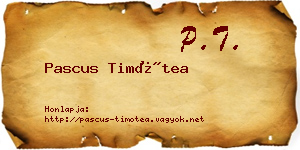 Pascus Timótea névjegykártya